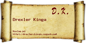 Drexler Kinga névjegykártya